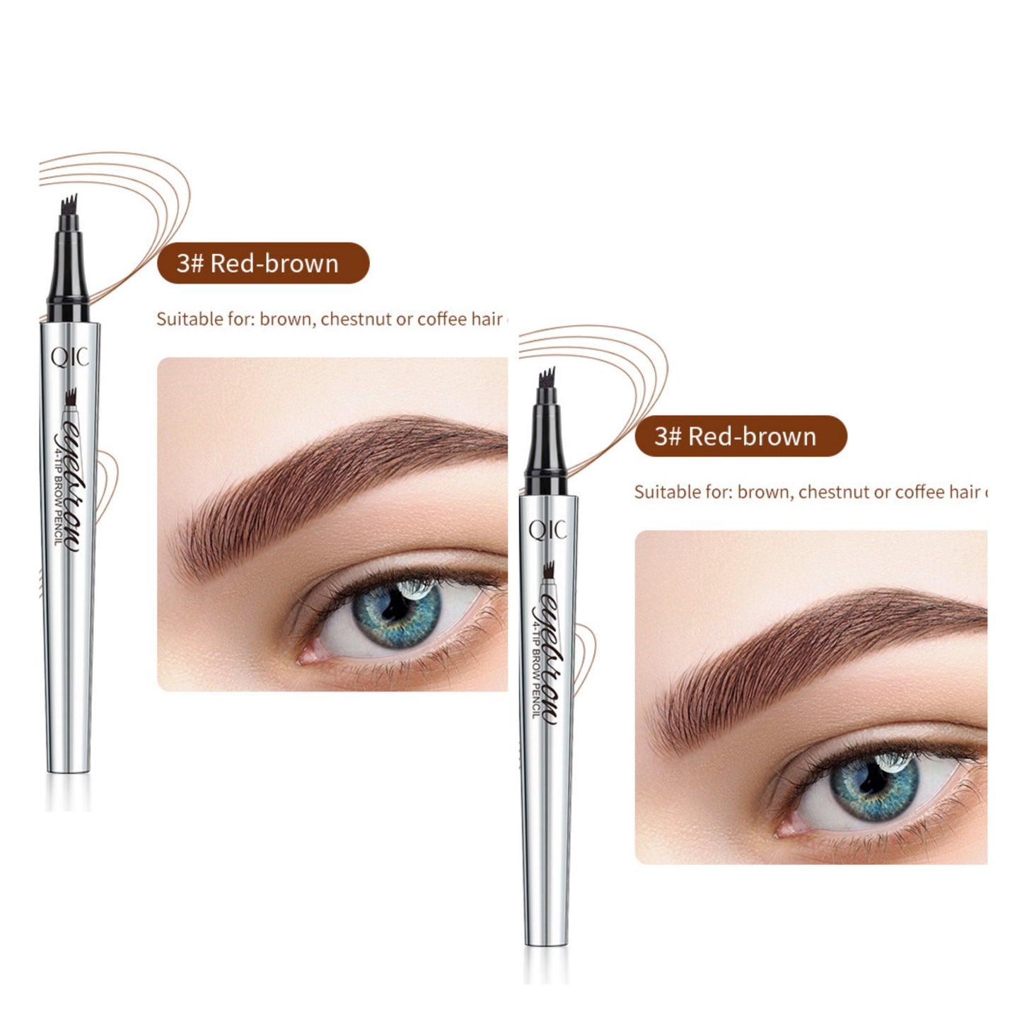 💄 KÖP 1 FÅ 1 GRATIS! ✨ 3D Vattenfast Microblading Ögonbrynspenna – 4-Piggar, Naturlig Look & Långvarig Hållbarhet 👁️