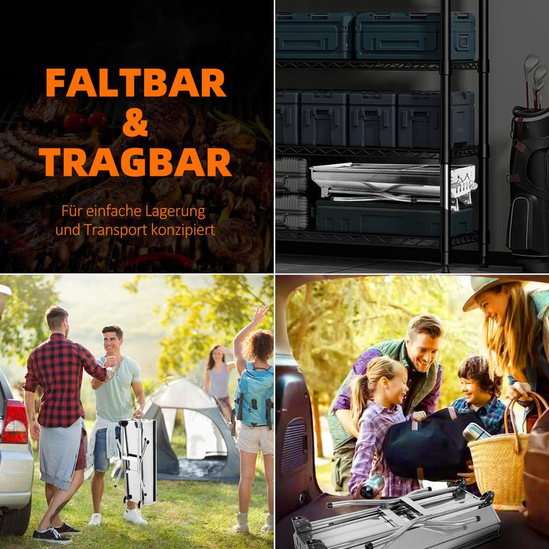 🔥 50% RABATT! 🍖 Klappbarer Outdoor-Grill aus Edelstahl – Kompakt, Strapazierfähig & Perfekt Für Camping, Garten & BBQ-Partys 🏕️