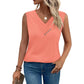 Einfarbiges V-Ausschnitt-Tanktop für Damen – atmungsaktiv & vielseitig