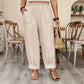 👖 50% RABATT! 🌾 Damen Leinen-Optik Freizeithose – Elastischer Bund, lockerer Schnitt & Taschen – Super bequem für Alltag, Reisen oder warme Tage – stilvoll & leicht 🤍✨