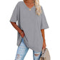 📢📢50 % RABATT !! ⏰Lässiges, locker sitzendes Damen-T-Shirt mit V-Ausschnitt