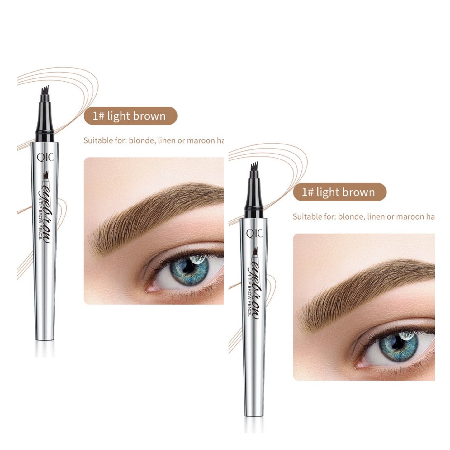 💄 KÖP 1 FÅ 1 GRATIS! ✨ 3D Vattenfast Microblading Ögonbrynspenna – 4-Piggar, Naturlig Look & Långvarig Hållbarhet 👁️