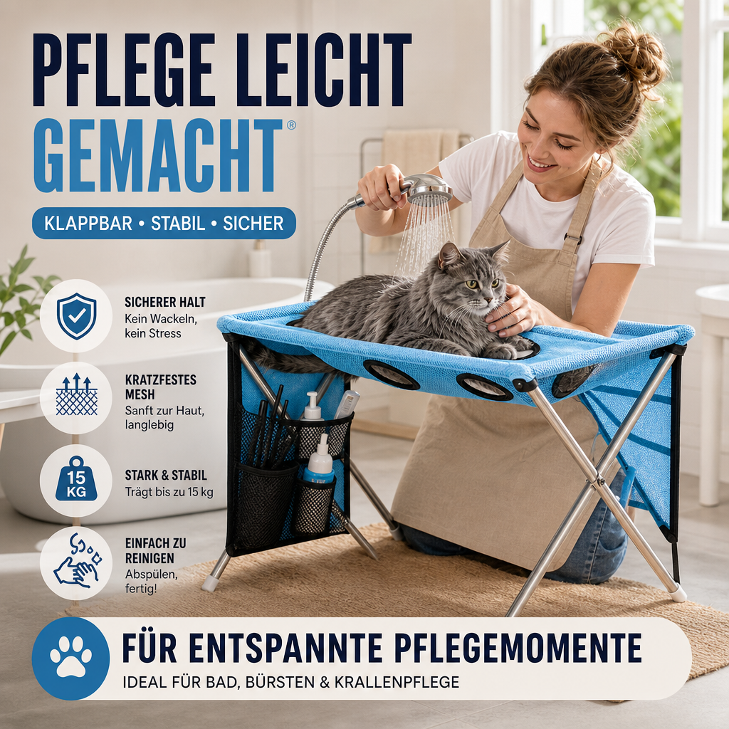 🥳HEISSER SALE 2026🥳💞50.000+ VERKAUFT!👵❤️ 2-in-1 Faltbares Haustier-Pflegebett🐱🐶🛋️