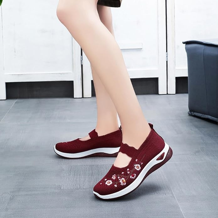 🥿 50% RABATT! 🔥 Freizeitliche Loafers mit Blumenstickerei aus Strickstoff – Bequem, elastisch & perfekt für Alltag, Büro oder Spaziergänge im Sommer 🌸