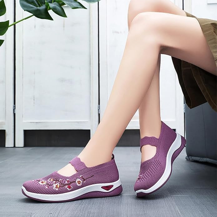 🥿 50% RABATT! 🔥 Freizeitliche Loafers mit Blumenstickerei aus Strickstoff – Bequem, elastisch & perfekt für Alltag, Büro oder Spaziergänge im Sommer 🌸