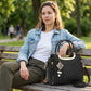 👜✨ 50% Rabatt! Premium Damen Handtasche mit V-Naht & Gold Hardware – Geräumig, Elegant & Vielseitig für den Alltag