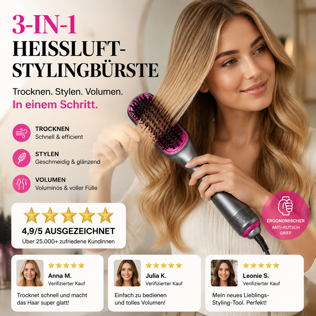 🎉 Sonderangebot heute! 💕 Multifunktionale Stylingbürste