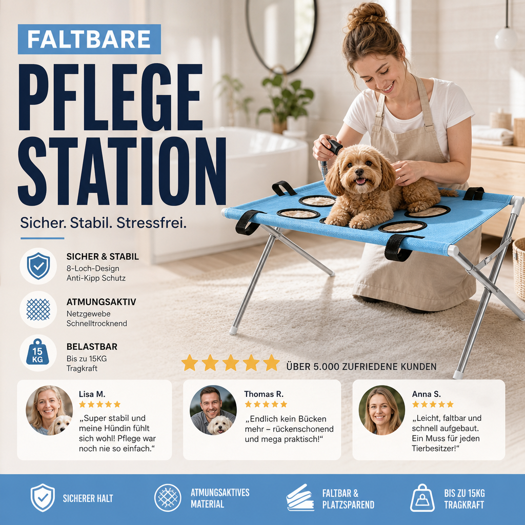 🥳HEISSER SALE 2026🥳💞50.000+ VERKAUFT!👵❤️ 2-in-1 Faltbares Haustier-Pflegebett🐱🐶🛋️