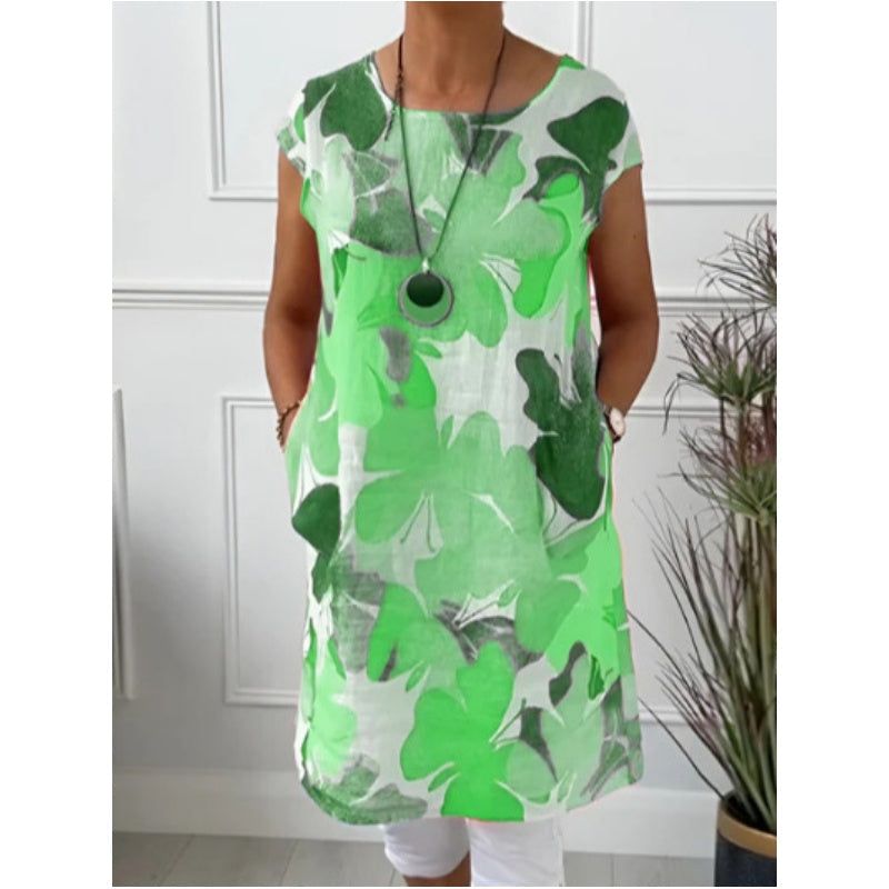 💕55%  RABATT - Lockeres knielanges Kleid mit Schmetterlingsdruck