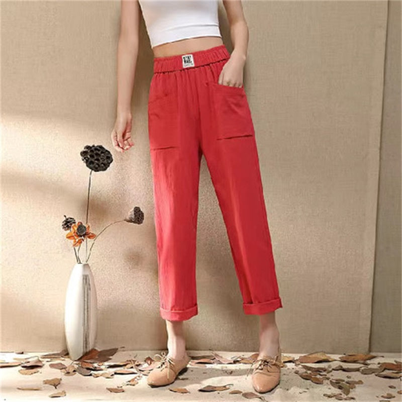 Modische einfarbige lockere Damenhose👖
