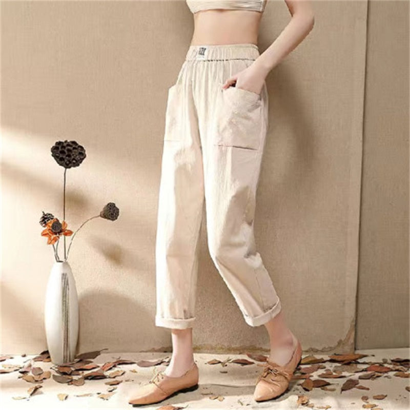 Modische einfarbige lockere Damenhose👖