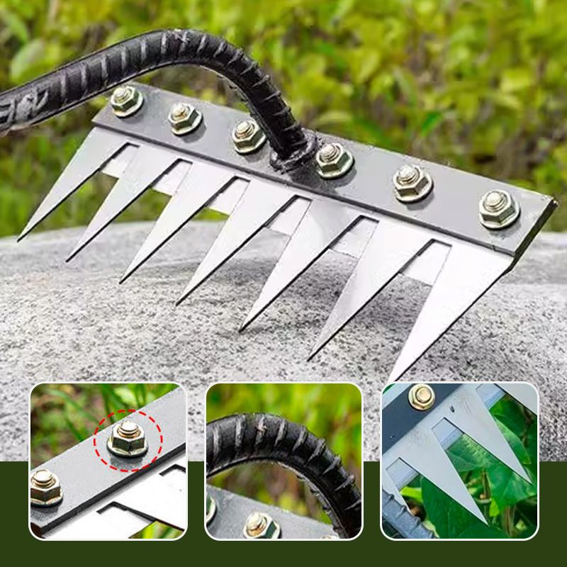 🌿 50% OFF NOW! 🧤 5/6/7/8 Unkrautrechen mit Gartenzähnen aus Karbonstahl – Langlebig, Ergonomischer Griff & Effizientes Jäten 🌱