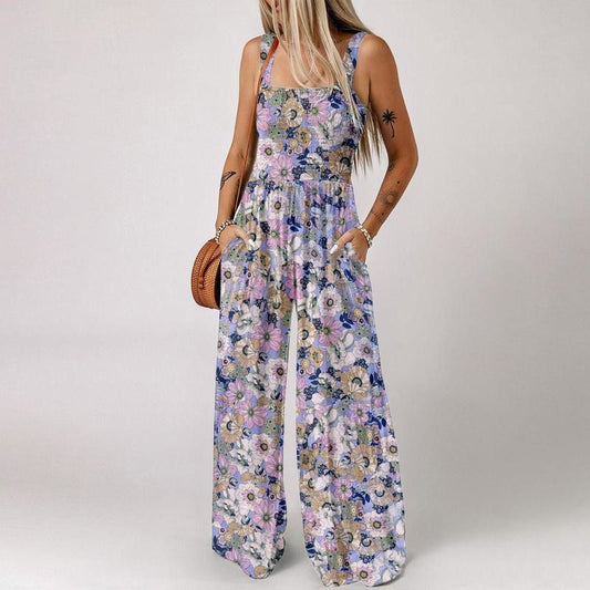 💎 -50% FRÜHLINGS-DEAL! 💎 Damen Ärmelloser Jumpsuit: Weitbein, Elastisch & Mit Taschen für Sommer