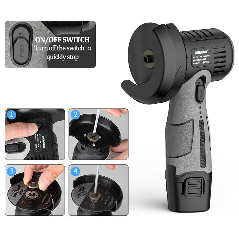 📢📢40% RABATT !!⏰12V Mini-Winkelschleifer – Mit Trennscheibe & kompakt ✨