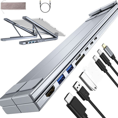 💻 45% RABATT! ⚡ 2-in-1 USB-C Dockingstation & Laptopständer – 8 Ports, 4K HDMI & Höhenverstellbar für Mehr Produktivität 🖥️