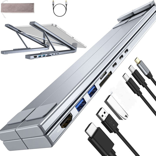 💻 45% RABATT! ⚡ 2-in-1 USB-C Dockingstation & Laptopständer – 8 Ports, 4K HDMI & Höhenverstellbar für Mehr Produktivität 🖥️