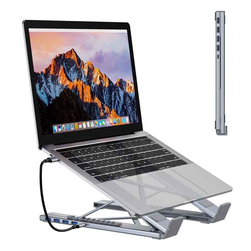 💻 45% RABATT! ⚡ 2-in-1 USB-C Dockingstation & Laptopständer – 8 Ports, 4K HDMI & Höhenverstellbar für Mehr Produktivität 🖥️