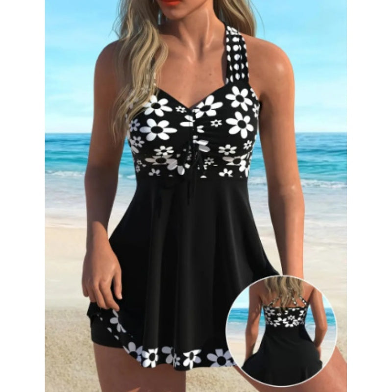 🌺 47% RABATT! ☀️ Damen-Tankini-Badeanzüge mit Blumenmuster und Boyshorts – Schnelltrocknend, Bequeme Passform & Modische Bedeckung 🏖️