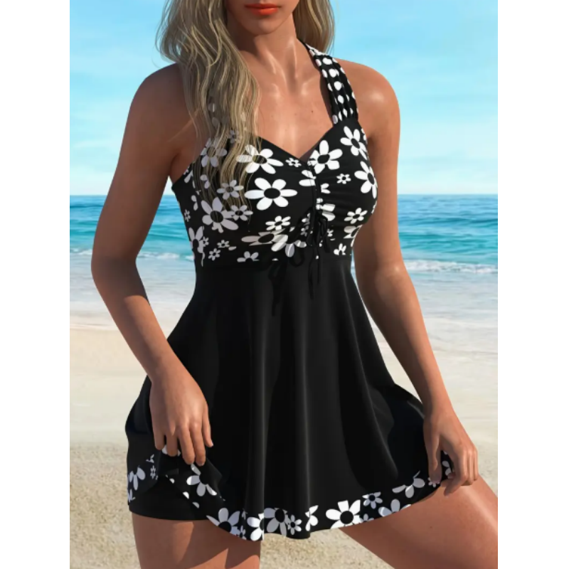 🌺 47% RABATT! ☀️ Damen-Tankini-Badeanzüge mit Blumenmuster und Boyshorts – Schnelltrocknend, Bequeme Passform & Modische Bedeckung 🏖️