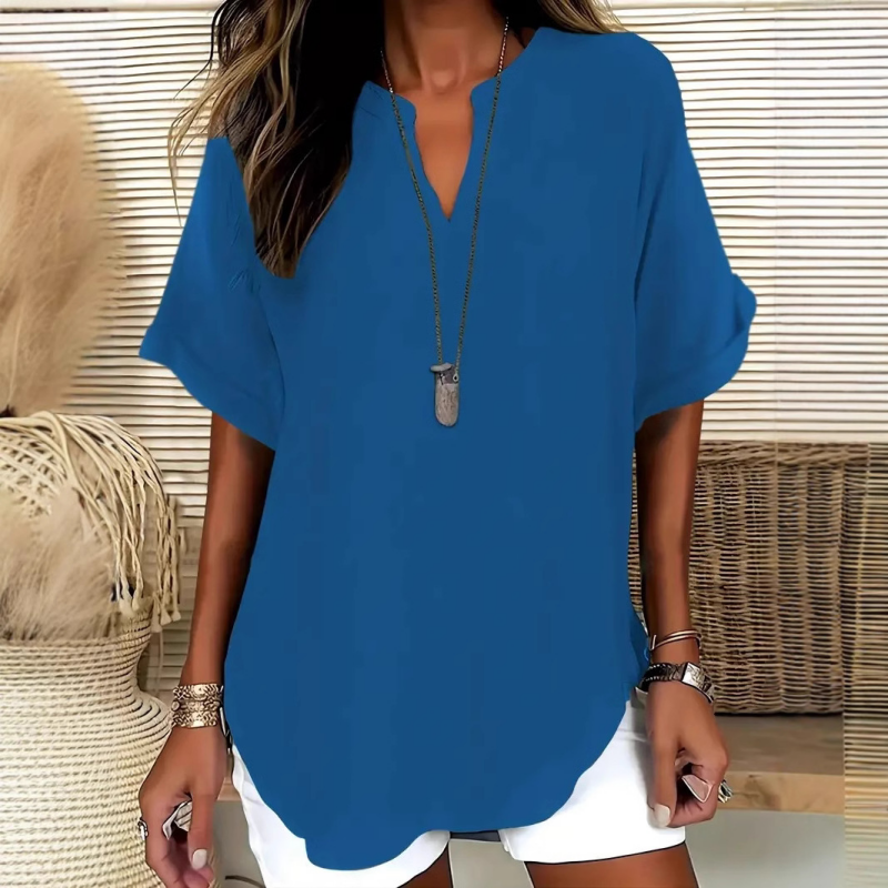 🌸Modisches lockeres einfarbiges Kurzarm-Oberteil