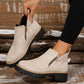 ✨ MÁS VENDIDO🔥Botines de punta redonda con cremallera lateral para mujer