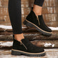 ✨ MÁS VENDIDO🔥Botines de punta redonda con cremallera lateral para mujer