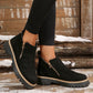 ✨ MÁS VENDIDO🔥Botines de punta redonda con cremallera lateral para mujer