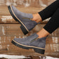 ✨ MÁS VENDIDO🔥Botines de punta redonda con cremallera lateral para mujer