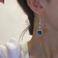 🛍️ 50 % Rabatt – Zarte Herz-Ohrringe mit blauem Kristall – filigraner Verlauf, edler Look & elegant – für den stilvollen Auftritt 💙