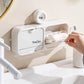 Jabonera de pared con ventosa y tapa abatible