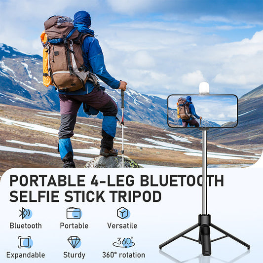 Trípode portátil para selfies con Bluetooth de 4 patas éxito