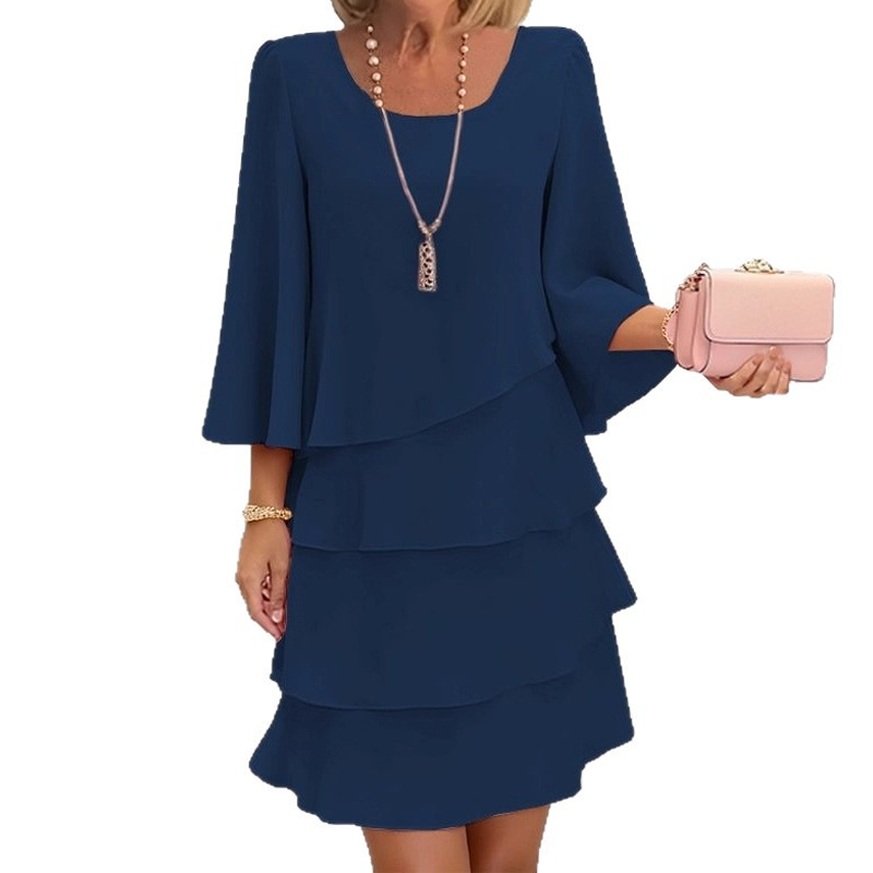 💎 48% RABATT! 💎 Elegantes Damen-Kleid mit Volantsaum – Zeitloser Quadratischer Ausschnitt & Fließende Ärmel