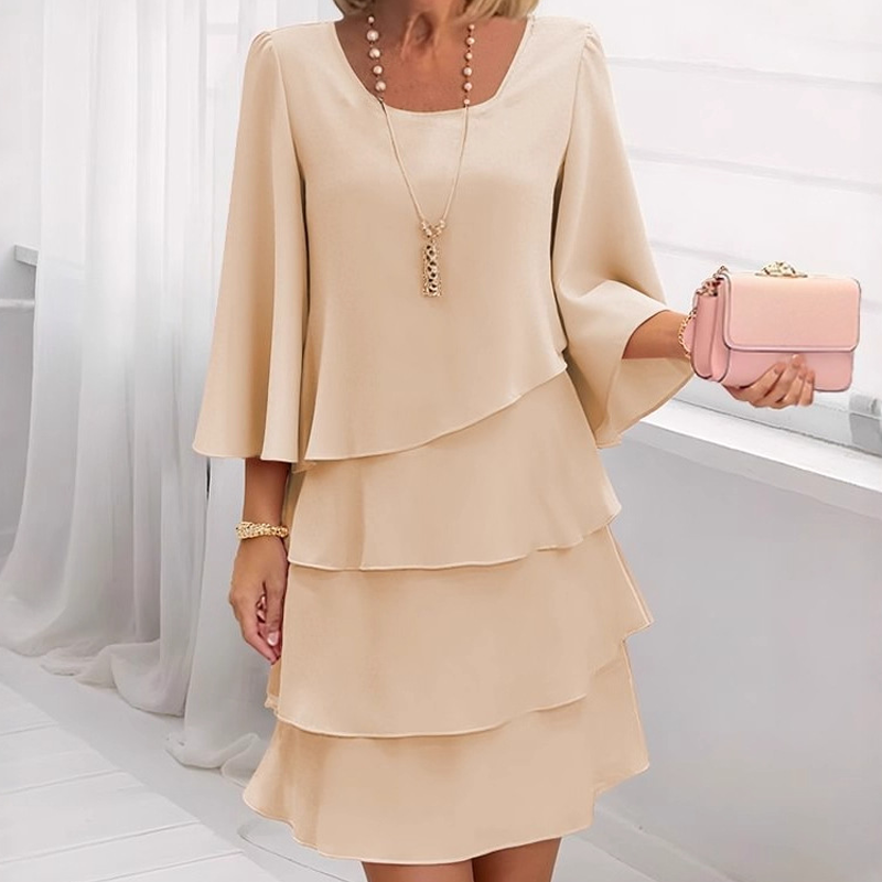 💎 48% RABATT! 💎 Elegantes Damen-Kleid mit Volantsaum – Zeitloser Quadratischer Ausschnitt & Fließende Ärmel