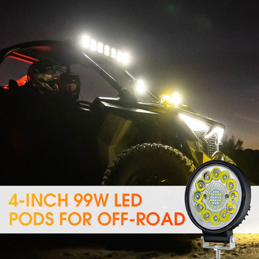 💡LED 4" 99W para Todoterreno - Iluminación Extrema🏔️Impermeable IP67 y Resistente a Impactos🔧