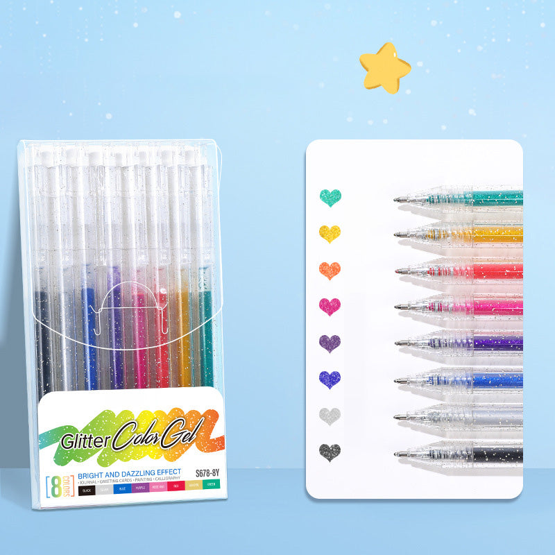 🎁 Glitzer‑Gelstifte‑Set, bunte Glitzertinten für Notizen, Malen, Basteln und Scrapbooking