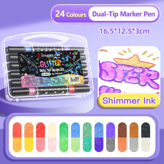 🔥Weihnachtsangebot  50 % RABATT🎁Glitzer-Marker mit zwei Spitzen