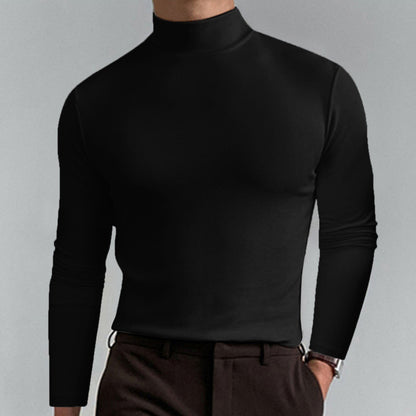 👕 50% DE DESCUENTO + ¡ENVÍO GRATIS! ✨ Camiseta de Cuello Alto para Hombre - Tejido Elástico y Transpirable, Ideal para Deporte o Uso Diario 🏃‍♂️📦