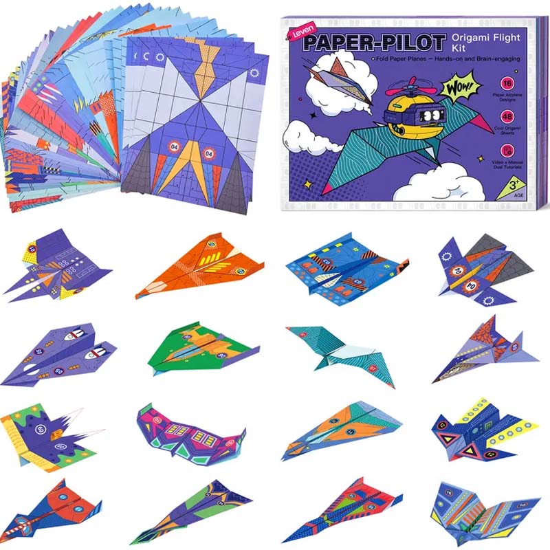 ✈️ 50% Rabatt！✨ Kreatives DIY-Papierfliegerset - Baue & Starte 10 Modelle, Pädagogisches STEM-Spielzeug für Kinder 6-12 Jahre 🧠🎯