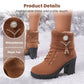 👢 Warm gefütterte Damenstiefeletten mit Blockabsatz