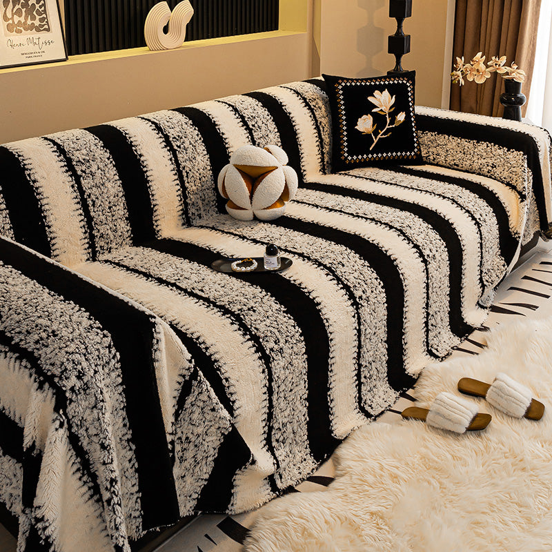 💥💥50% RABATT 2026!🛋️✨Plüsch Sofaüberwurf - Extra Dicke & Rutschfeste Decke mit Elastischen Kanten für Herbst und Winter 🍂❄️