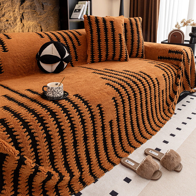 💥💥50% RABATT 2026!🛋️✨Plüsch Sofaüberwurf - Extra Dicke & Rutschfeste Decke mit Elastischen Kanten für Herbst und Winter 🍂❄️