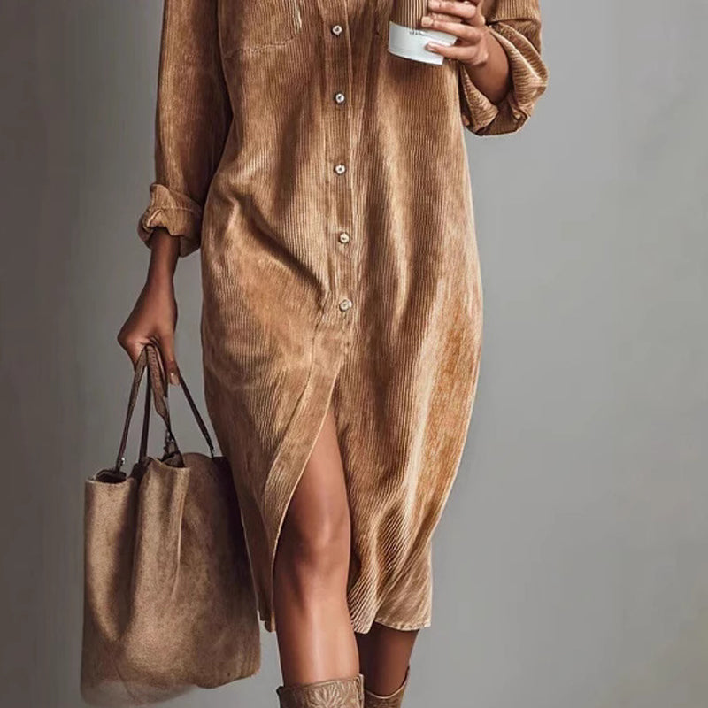 💖 Mühelos schickes Cordhemdkleid – weich, kuschelig und vielseitig für jede Jahreszeit 🍂