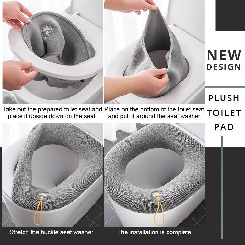 🚽 KAUFE 1, ERHALTE 1 GRATIS! 🧻 Plüsch-Toilettensitzbezug – Weich, Hygienisch & Einfach zu Befestigen 🛁