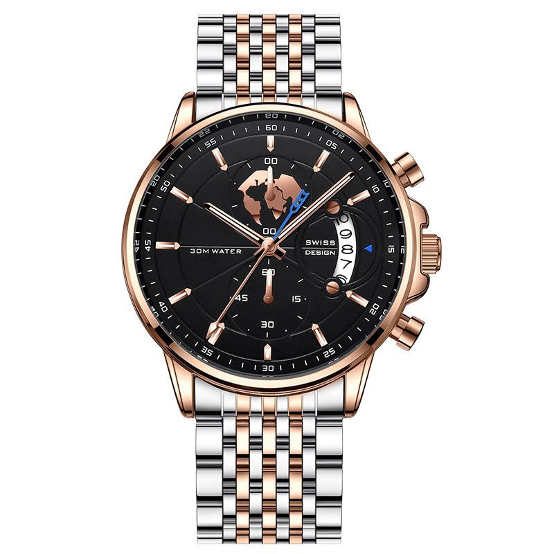 📢📢50 % Rabatt!!! 🎅Herrenuhr mit Globusmotiv im maritimen Stil