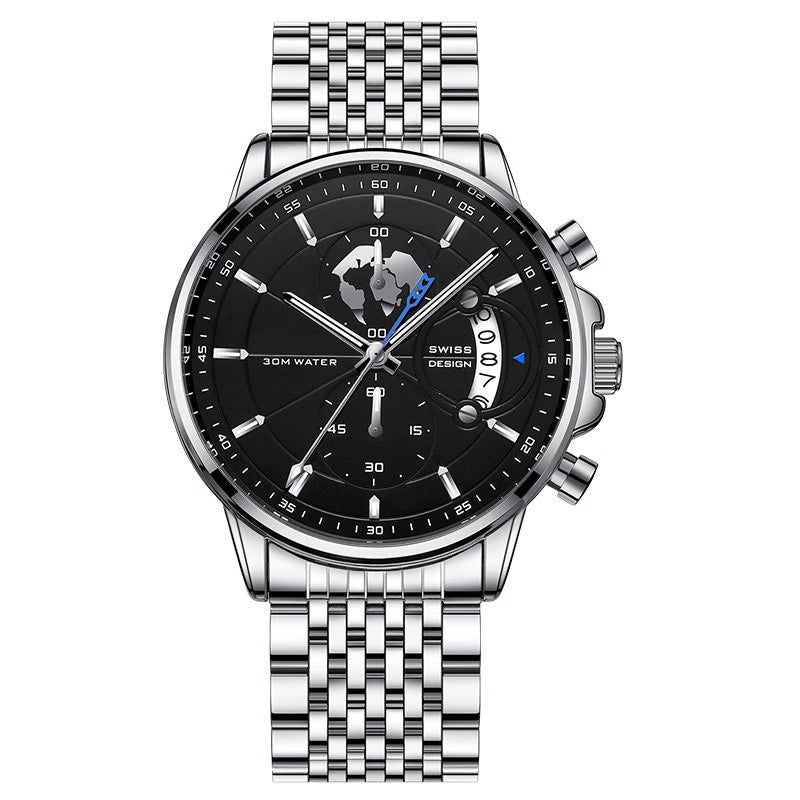 📢📢50 % Rabatt!!! 🎅Herrenuhr mit Globusmotiv im maritimen Stil