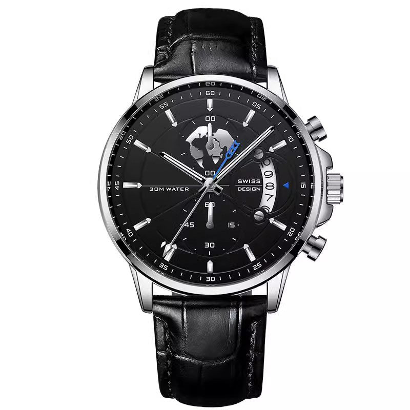 📢📢50 % Rabatt!!! 🎅Herrenuhr mit Globusmotiv im maritimen Stil