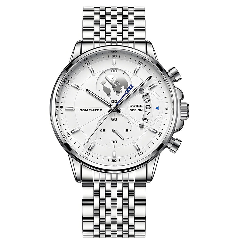 📢📢50 % Rabatt!!! 🎅Herrenuhr mit Globusmotiv im maritimen Stil