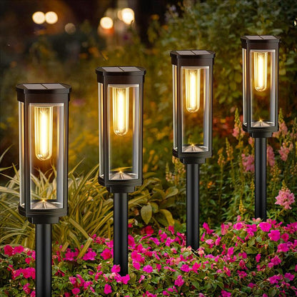 💡Solar-Gartenleuchte mit Filament-Optik – Wasserdicht (IP65), bis zu 14 Std. Licht & Retro-Design für Wege, Rasen & Hof 🌞