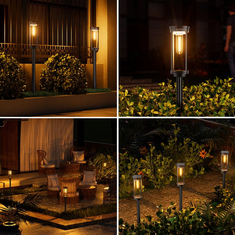 💡Solar-Gartenleuchte mit Filament-Optik – Wasserdicht (IP65), bis zu 14 Std. Licht & Retro-Design für Wege, Rasen & Hof 🌞