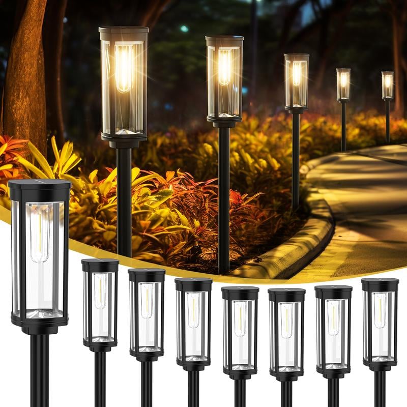 💡Solar-Gartenleuchte mit Filament-Optik – Wasserdicht (IP65), bis zu 14 Std. Licht & Retro-Design für Wege, Rasen & Hof 🌞